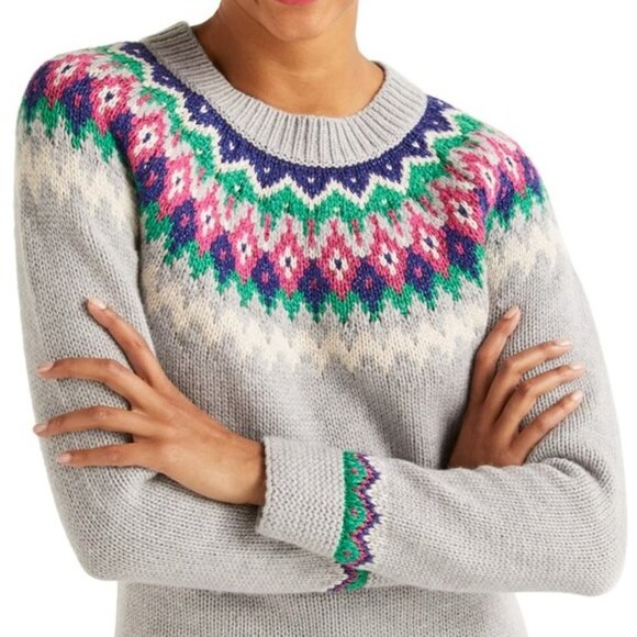 Boden Emma Fair Isle Wool Cotton Blend Sweater - Picture 8 of 10